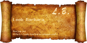Leeb Barbara névjegykártya